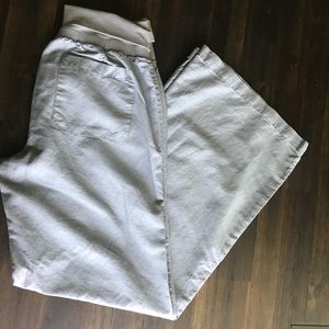Wide Leg Gray Linen Pants